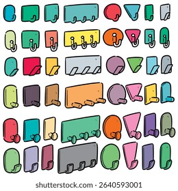vector set of wall hook