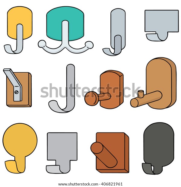 Vector Set Wall Hook Stock Vector (Royalty Free) 406821961 | Shutterstock