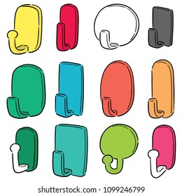 vector set of wall hooks