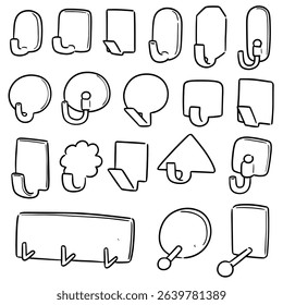 vector set of wall hooks