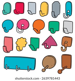 vector set of wall hooks