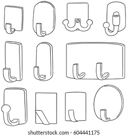 vector set of wall hooks