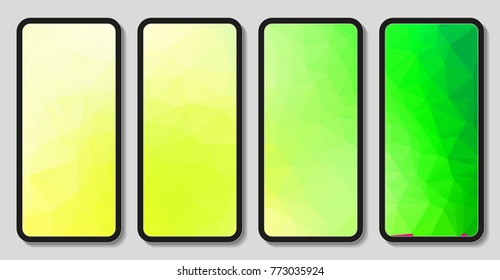 Vector set of wallpaper for phone. The edited polygon mesh is disguised as a phone.