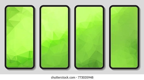 Vector set of wallpaper for phone. The edited polygon mesh is disguised as a phone.