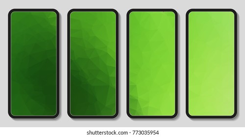 Vector set of wallpaper for phone. The edited polygon mesh is disguised as a phone.