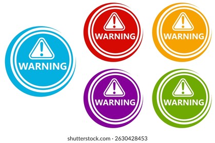 vector set warning icon sign. safety signs Attention symbol labels sticker template design illustration