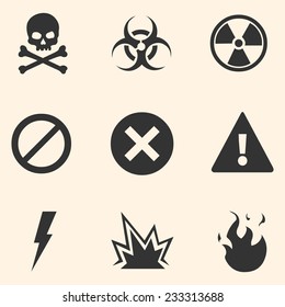 Vector Set of Warning Icons