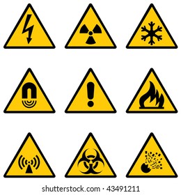 vector set of warning signs