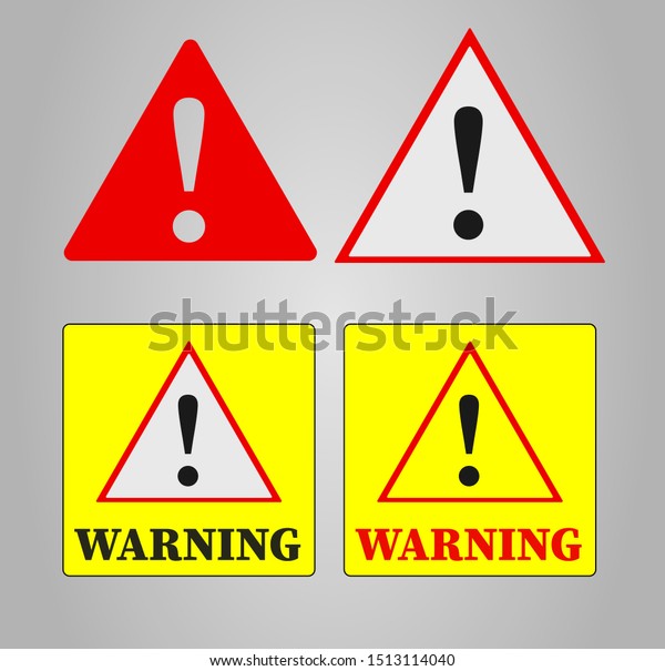 Vector Set Warning Signs Stock Vector (Royalty Free) 1513114040 ...