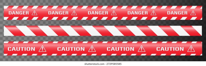Un conjunto de Vectores de cintas de advertencia y señales. Líneas de advertencia Abstractas y señales para sitios de construcción, policía y accidentes de tránsito. Elementos de la colección de cinta de advertencia para su diseño.