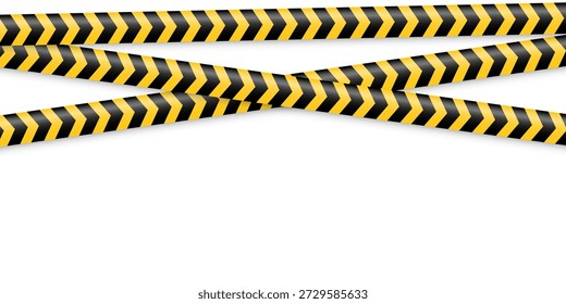 Un conjunto de Vectores de cintas de advertencia y señales. Líneas de advertencia Abstractas y señales para sitios de construcción, policía y accidentes de tránsito. Elementos de la colección de cinta de advertencia para su diseño.