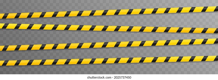 Vector Set Of Warning Tapes. Yellow Tape, Danger Zone, Police Tape Png.
