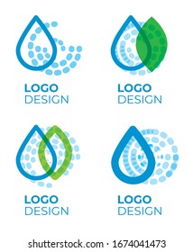 Conjunto de vectores de agua abstracto logotipo moderno. Logotipo y símbolos