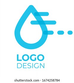Vector set of water abstract modern logo. Logotype and symbols