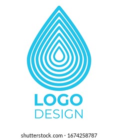Vector set of water abstract modern logo. Logotype and symbols