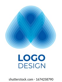 Vector set of water abstract modern logo. Logotype and symbols