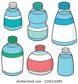 vector set of water bottle