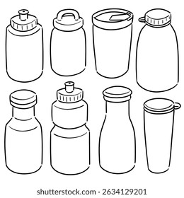 vector set of water bottle