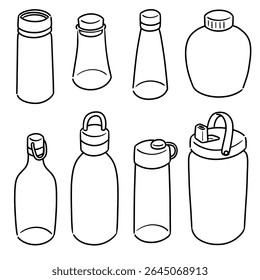 vector set of water bottle