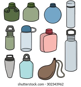 vector set of water bottle