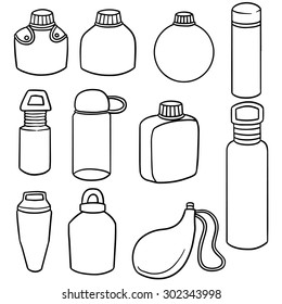 vector set of water bottle