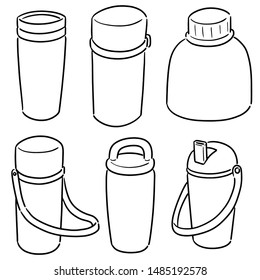 vector set of water bottle cartoon