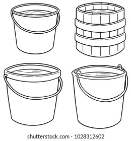 vector set of water buckets