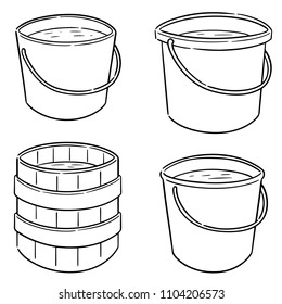 vector set of water buckets