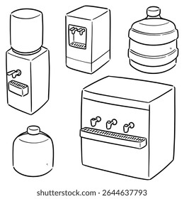 vector set of water cooler