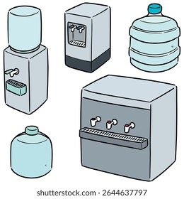 vector set of water cooler