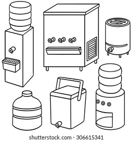 vector set of water cooler