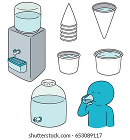 vector set of water cooler
