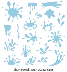 Vector set of water drop icons on white background