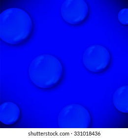 Vector Set of Water Drops Isolated on Blue Background
