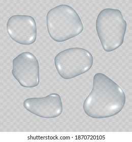 
Vector set of water drops. Raindrop, drinking water, shower, moisturizer concept. Vector illustration of EPS 10.
