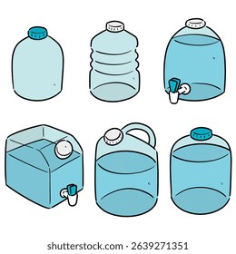 vector set of water gallon