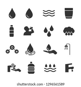 Vector set of water icons.