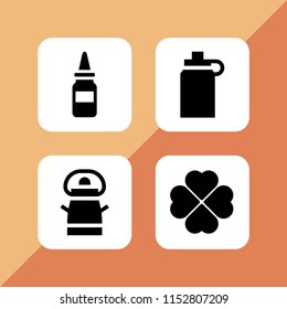 vector set. water, milk, clover and dropper illustration for web and graphic design