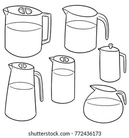 vector set of water pitcher