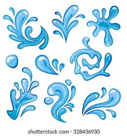 vector set of water splashes