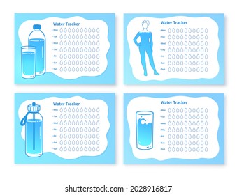 Vector set of water trackers template designs.