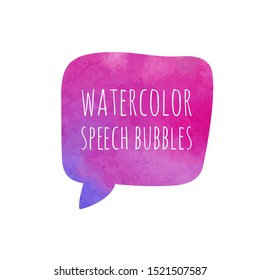 Vector set watercolor communication speech bubbles