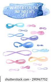 Vector Set Of Watercolor Infinity Signs