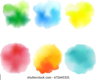 Vector set of watercolor spots