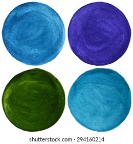 Vector set of watercolor spots. Isolated splash, design elements for cards, logos, stamps or illustrations.