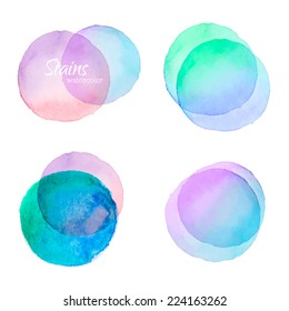 Vector set of watercolor stains