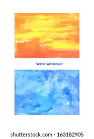 Vector set. Watercolor textured papers