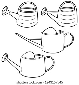vector set of watering can