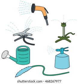 vector set of watering equipment