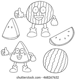 vector set of watermelon